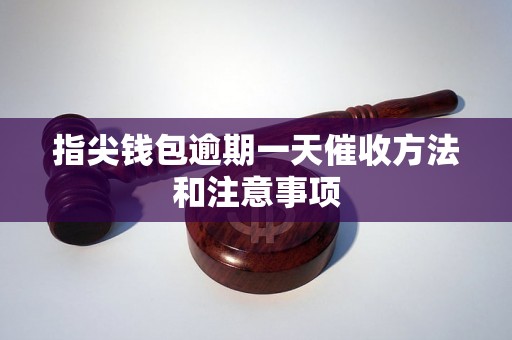 指尖钱包逾期一天催收方法和注意事项