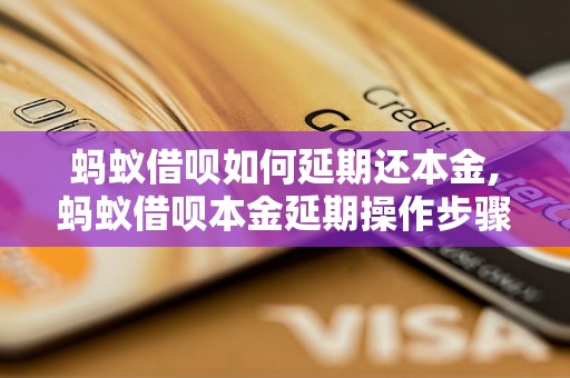 蚂蚁借呗如何延期还本金,蚂蚁借呗本金延期操作步骤