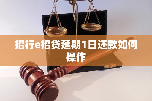 招行e招贷延期1日还款如何操作