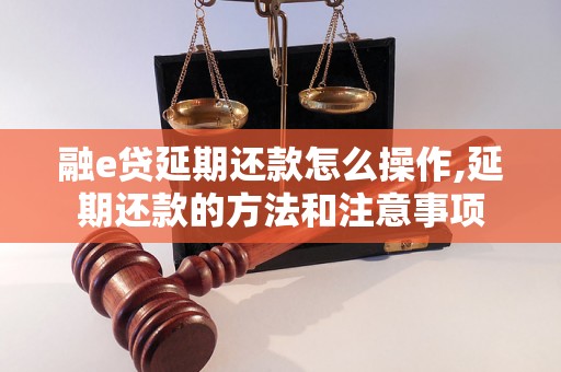 融e贷延期还款怎么操作,延期还款的方法和注意事项