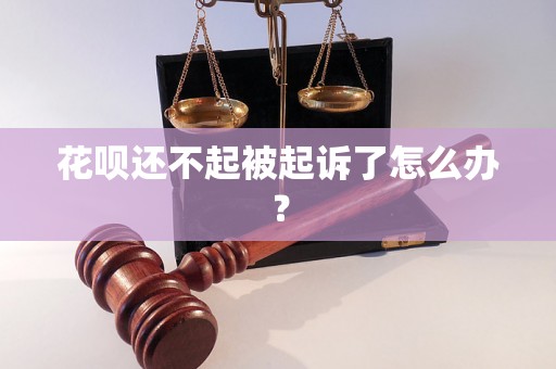 花呗还不起被起诉了怎么办？