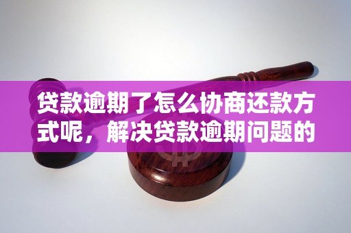 贷款逾期了怎么协商还款方式呢，解决贷款逾期问题的有效方法