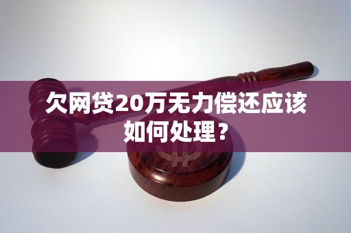 欠网贷20万无力偿还应该如何处理？