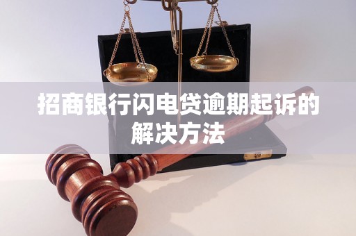 招商银行闪电贷逾期起诉的解决方法