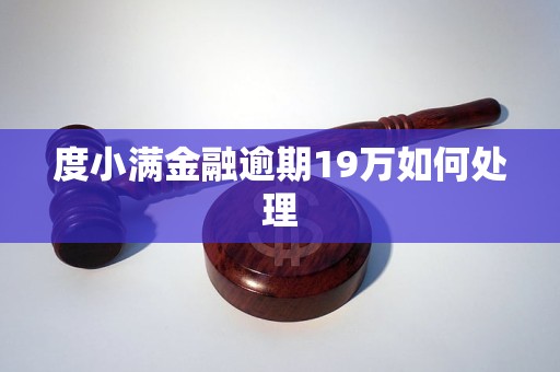 度小满金融逾期19万如何处理