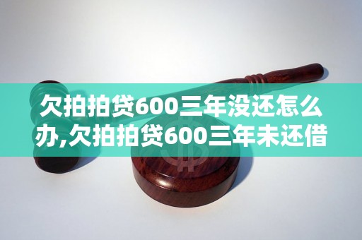 欠拍拍贷600三年没还怎么办,欠拍拍贷600三年未还借款处理方法