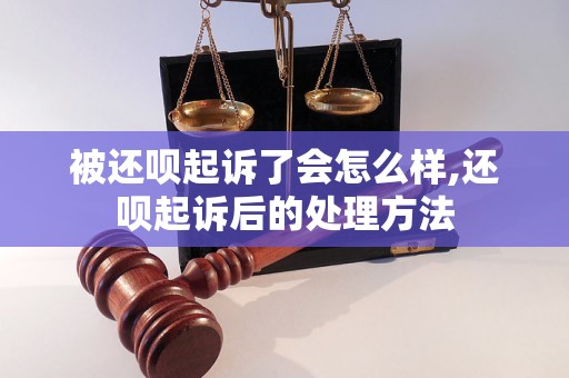 被还呗起诉了会怎么样,还呗起诉后的处理方法