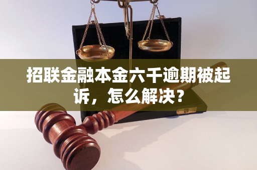 招联金融本金六千逾期被起诉，怎么解决？