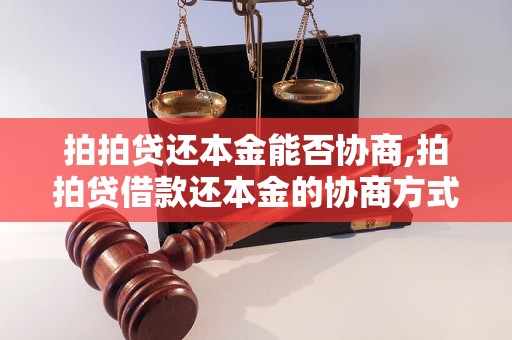 拍拍贷还本金能否协商,拍拍贷借款还本金的协商方式