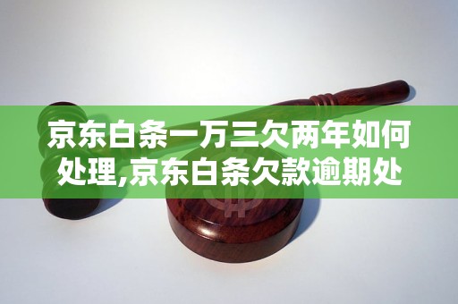 京东白条一万三欠两年如何处理,京东白条欠款逾期处置方法