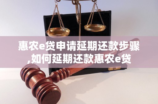 惠农e贷申请延期还款步骤,如何延期还款惠农e贷