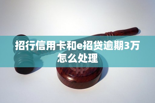 招行信用卡和e招贷逾期3万怎么处理