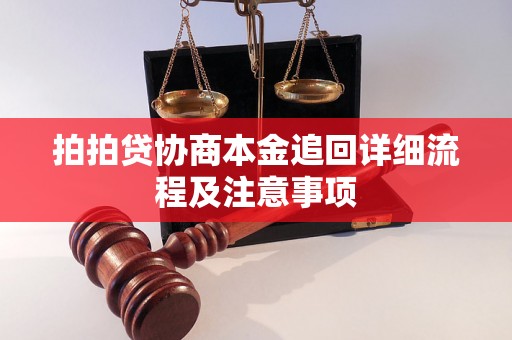 拍拍贷协商本金追回详细流程及注意事项