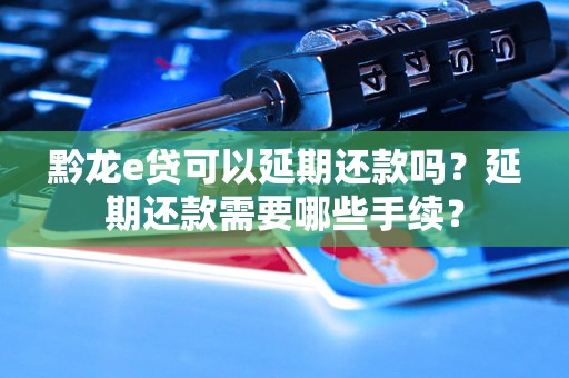 黔龙e贷可以延期还款吗？延期还款需要哪些手续？