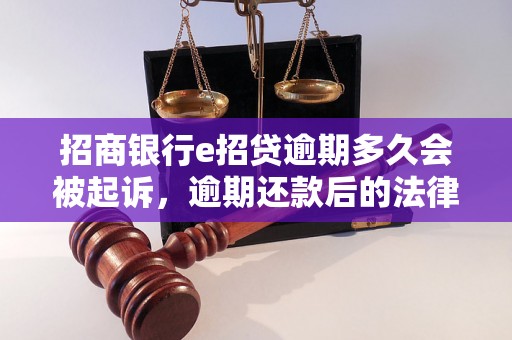 招商银行e招贷逾期多久会被起诉，逾期还款后的法律后果