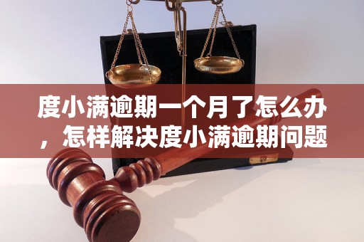 度小满逾期一个月了怎么办，怎样解决度小满逾期问题