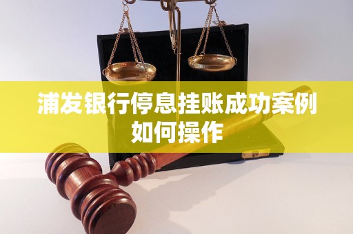 浦发银行停息挂账成功案例如何操作