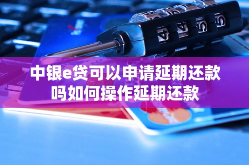 中银e贷可以申请延期还款吗如何操作延期还款