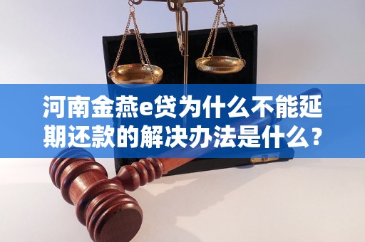 河南金燕e贷为什么不能延期还款的解决办法是什么？