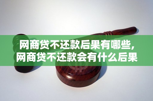 网商贷不还款后果有哪些,网商贷不还款会有什么后果