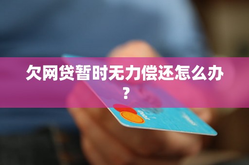 欠网贷暂时无力偿还怎么办？