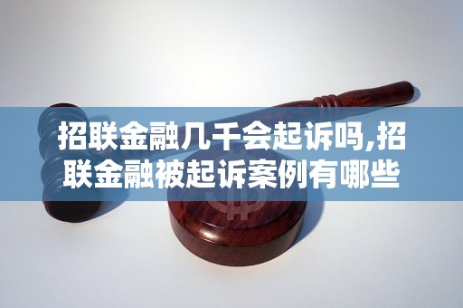 招联金融几千会起诉吗,招联金融被起诉案例有哪些