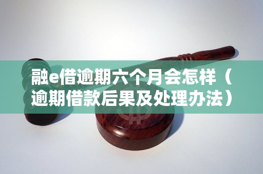 融e借逾期六个月会怎样（逾期借款后果及处理办法）