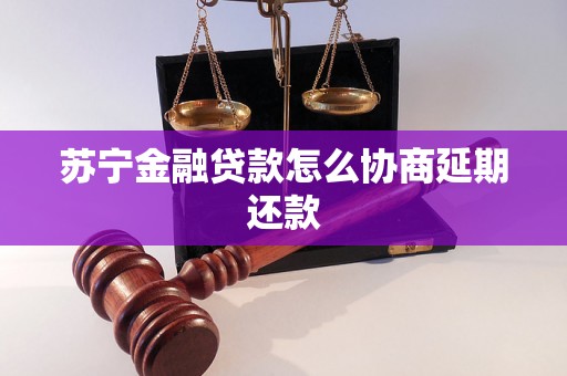 苏宁金融贷款怎么协商延期还款