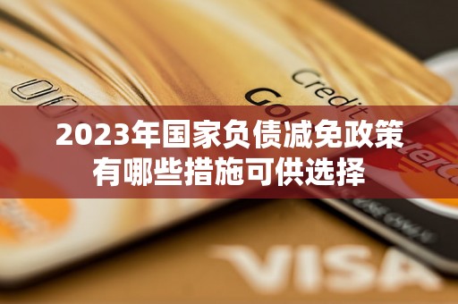 2023年国家负债减免政策有哪些措施可供选择