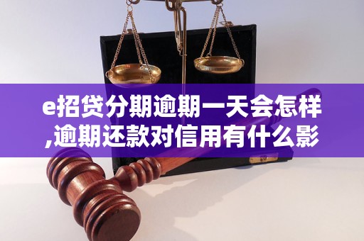 e招贷分期逾期一天会怎样,逾期还款对信用有什么影响