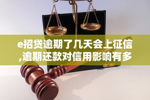 e招贷逾期了几天会上征信,逾期还款对信用影响有多大