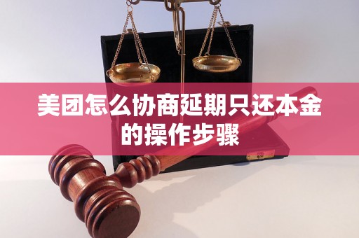 美团怎么协商延期只还本金的操作步骤