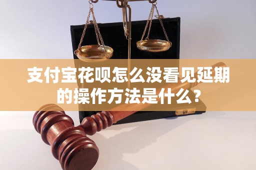 支付宝花呗怎么没看见延期的操作方法是什么？