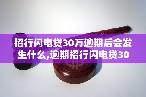 招行闪电贷30万逾期后会发生什么,逾期招行闪电贷30万的后果