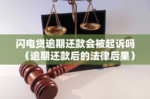 闪电贷逾期还款会被起诉吗（逾期还款后的法律后果）