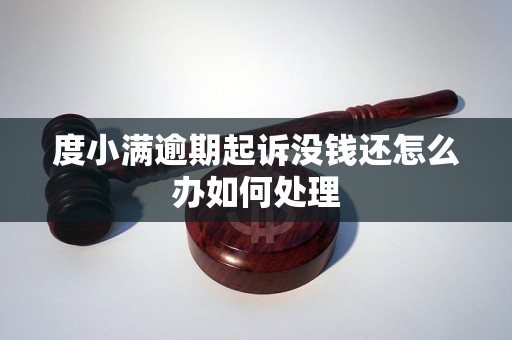 度小满逾期起诉没钱还怎么办如何处理