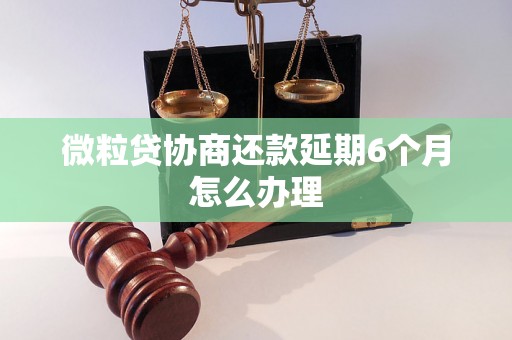 微粒贷协商还款延期6个月怎么办理