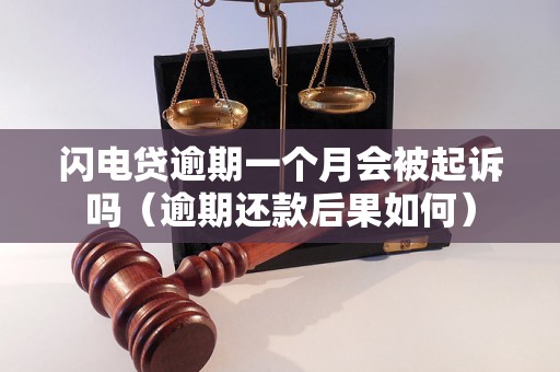 闪电贷逾期一个月会被起诉吗（逾期还款后果如何）