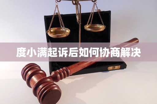 度小满起诉后如何协商解决