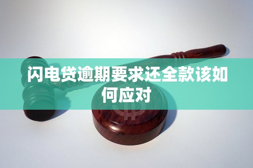 闪电贷逾期要求还全款该如何应对