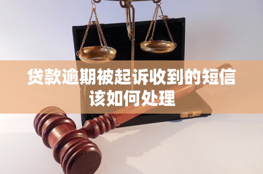 贷款逾期被起诉收到的短信该如何处理