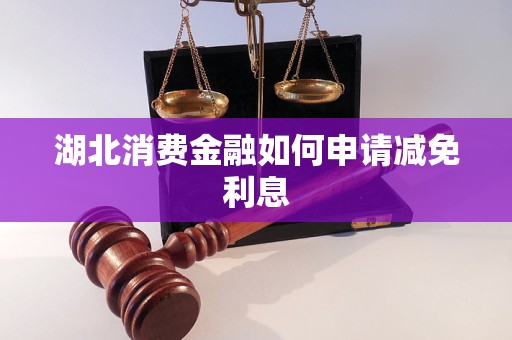 湖北消费金融如何申请减免利息