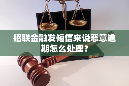 招联金融发短信来说恶意逾期怎么处理？