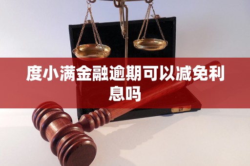 度小满金融逾期可以减免利息吗