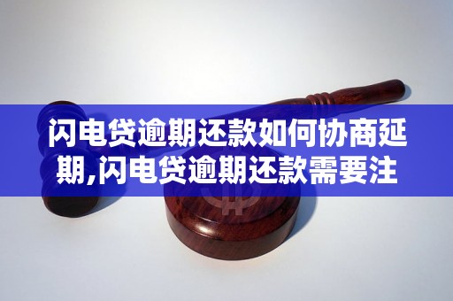 闪电贷逾期还款如何协商延期,闪电贷逾期还款需要注意什么