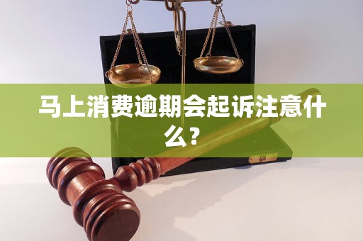 马上消费逾期会起诉注意什么？