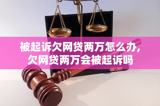 被起诉欠网贷两万怎么办,欠网贷两万会被起诉吗