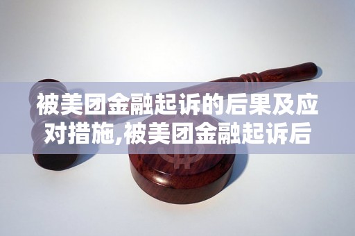 被美团金融起诉的后果及应对措施,被美团金融起诉后如何应对