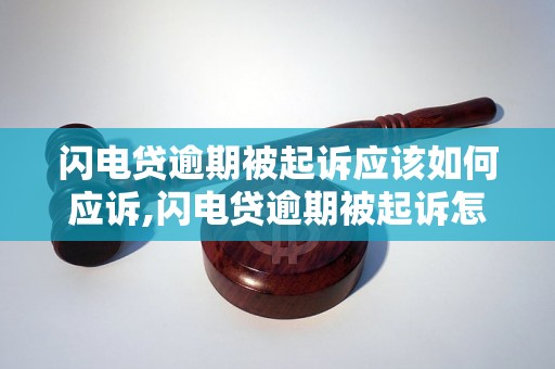 闪电贷逾期被起诉应该如何应诉,闪电贷逾期被起诉怎么辩护