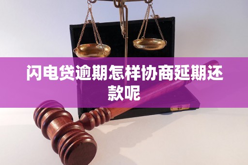 闪电贷逾期怎样协商延期还款呢